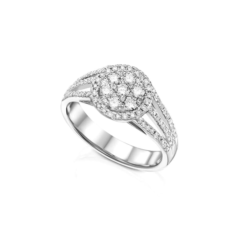 Pave Signet Ring in Gold with Diamonds