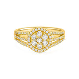 Pave Signet Ring in Gold with Diamonds