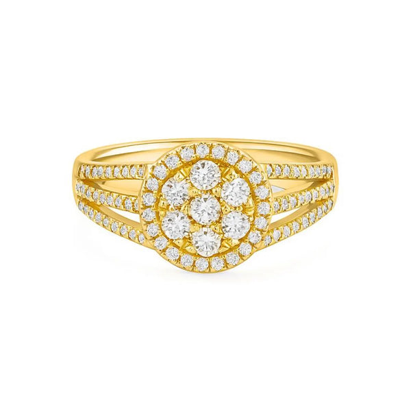 Pave Signet Ring in Gold with Diamonds