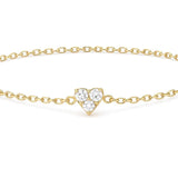 Three Stones Style Bracelet in Gold with Diamond