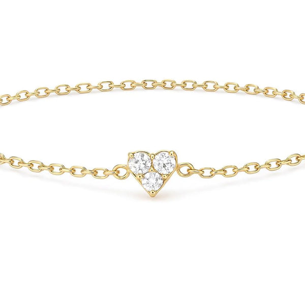 Three Stones Style Bracelet in Gold with Diamond