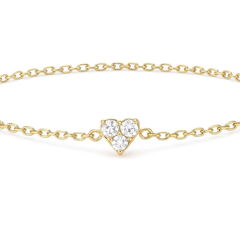 Three Stones Style Bracelet in Gold with Diamond