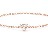 Three Stones Style Bracelet in Gold with Diamond