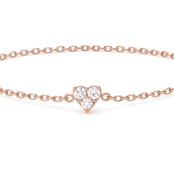 Three Stones Style Bracelet in Gold with Diamond