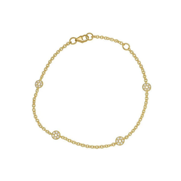 Dainty Micro-Pavé Disc Chain in Gold with Diamond
