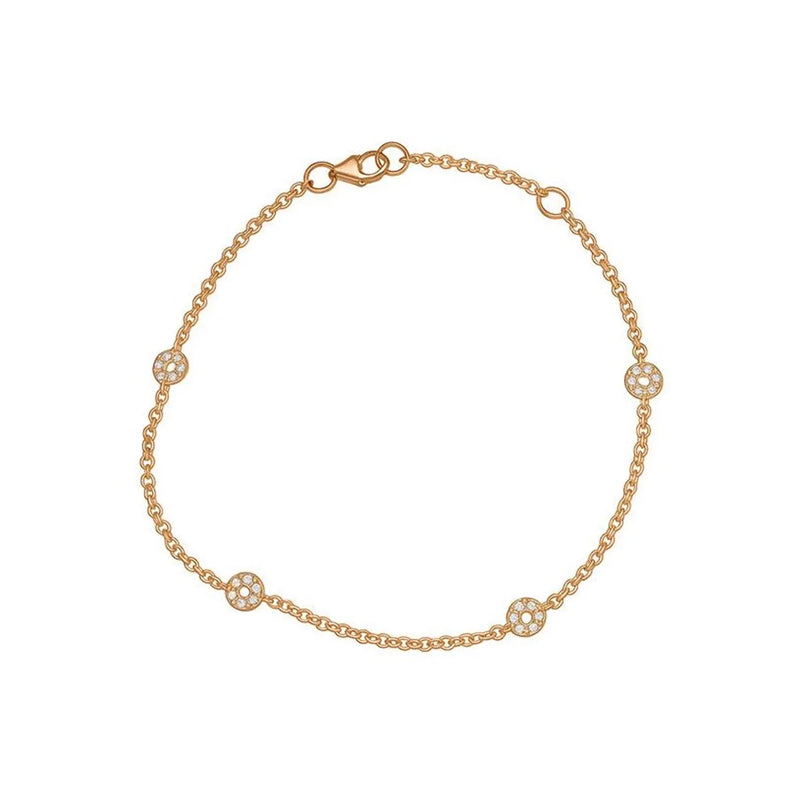 Dainty Micro-Pavé Disc Chain in Gold with Diamond