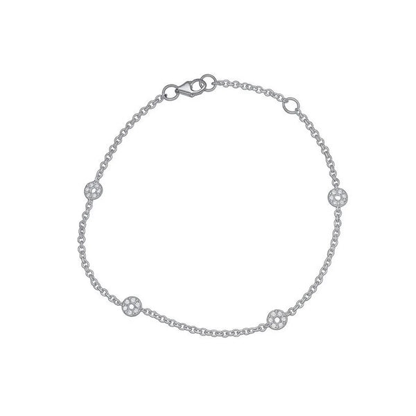 Dainty Micro-Pavé Disc Chain in Gold with Diamond