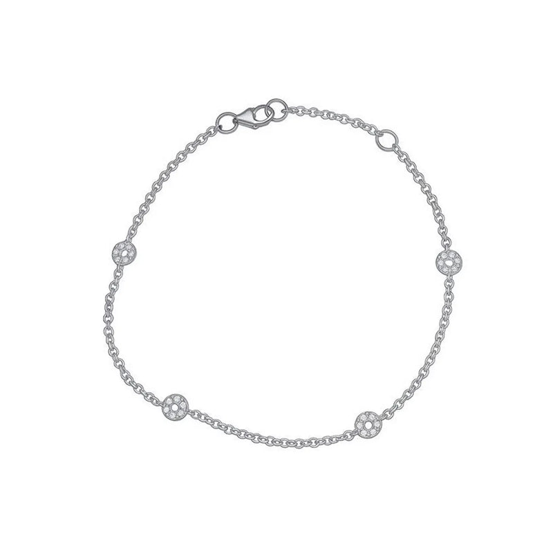 Dainty Micro-Pavé Disc Chain in Gold with Diamond