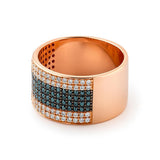 Unisex Black & White Ring in gold with diamonds