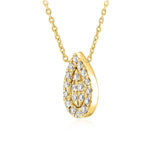 Micro Pave Pear Shape Necklace in Gold with Diamonds