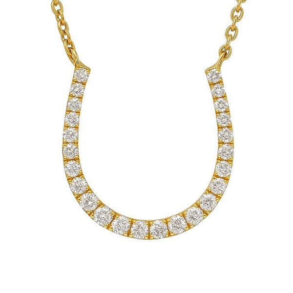 Horseshoe Shape Necklace in Gold with Diamonds