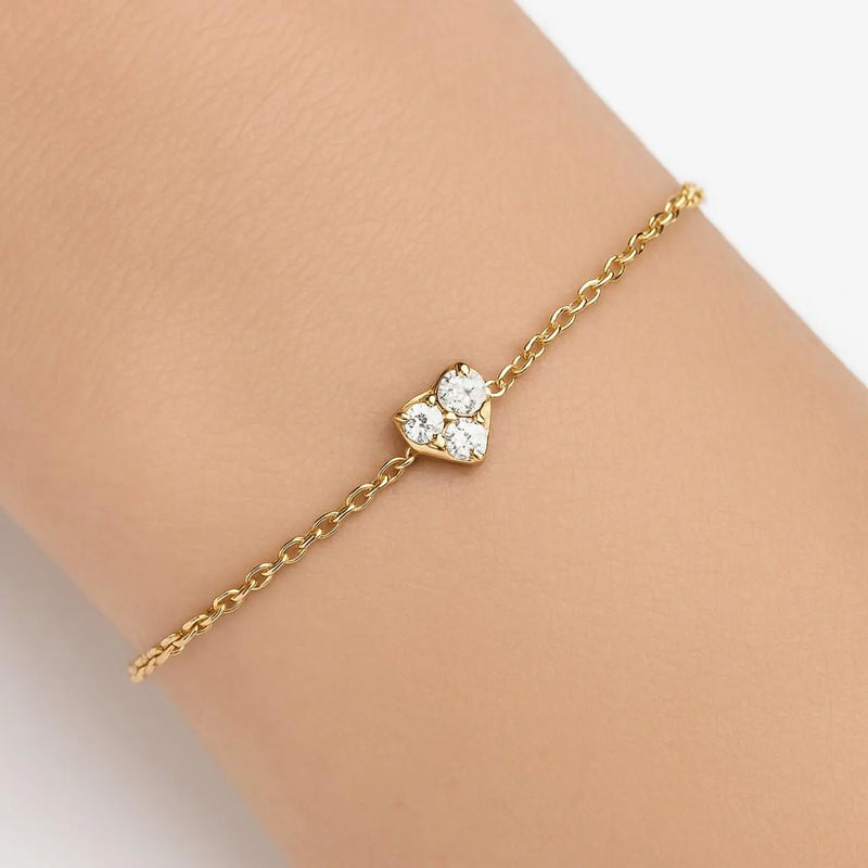 Three Stones Style Bracelet in Gold with Diamond