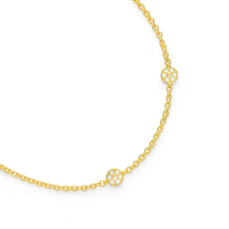 Dainty Micro-Pavé Disc Chain in Gold with Diamond