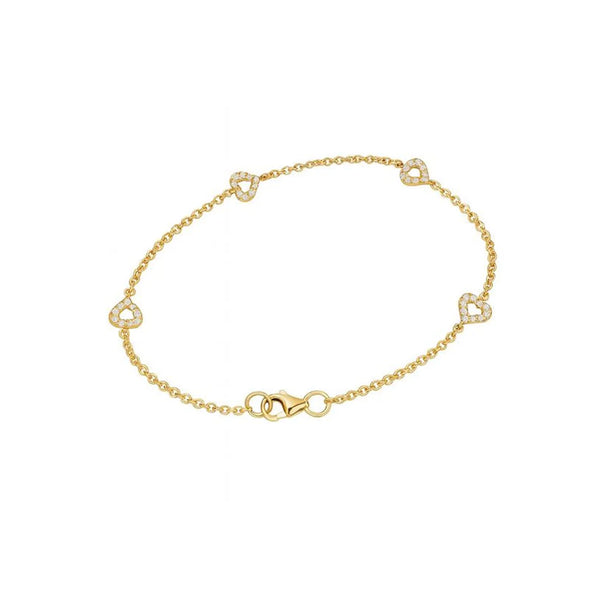 Heart Bracelet in Gold with Diamond