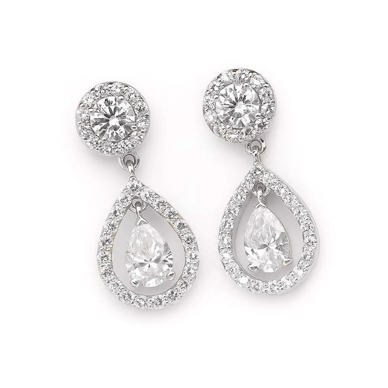 טבעת V משובצת זהב משובצת ביהלום משובצת ב-Pear &amp; Pave