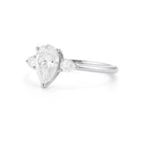 3 Pear Shape Lab or Natural in Gold with Diamonds