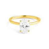 Oval Diamond Solitaire Gold Ring | Natural & Lab Grow