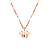 Tiny Evil Eye Shape Necklace in Gold with Diamonds