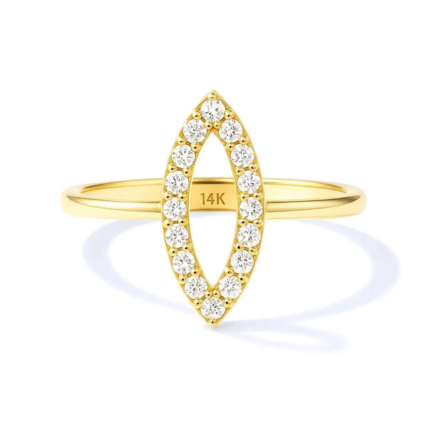טבעת משובצת זהב משובצת יהלומים מבית Marquise Pave