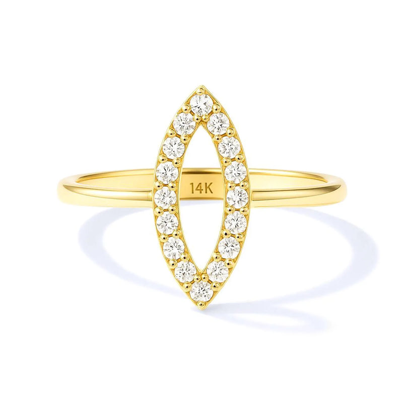 טבעת משובצת זהב משובצת יהלומים מבית Marquise Pave