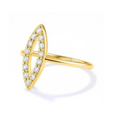 טבעת משובצת זהב משובצת יהלומים מבית Marquise Pave
