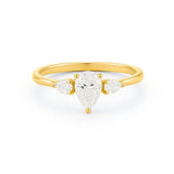 3 Pear Shape Lab or Natural in Gold with Diamonds