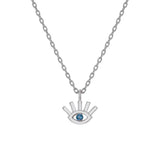 Tiny Evil Eye Shape Necklace in Gold with Diamonds
