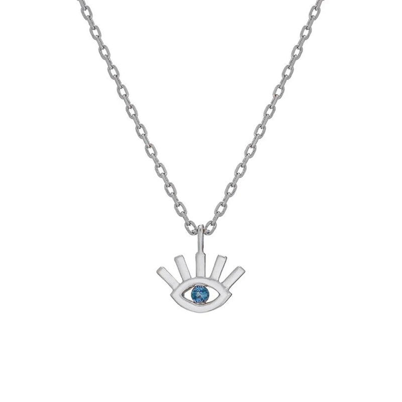 Tiny Evil Eye Shape Necklace in Gold with Diamonds