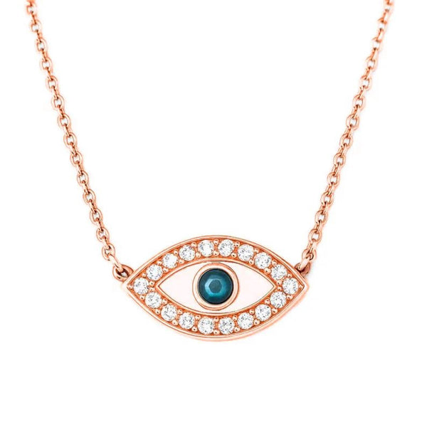 Evil Eye Necklace in Gold with Diamonds