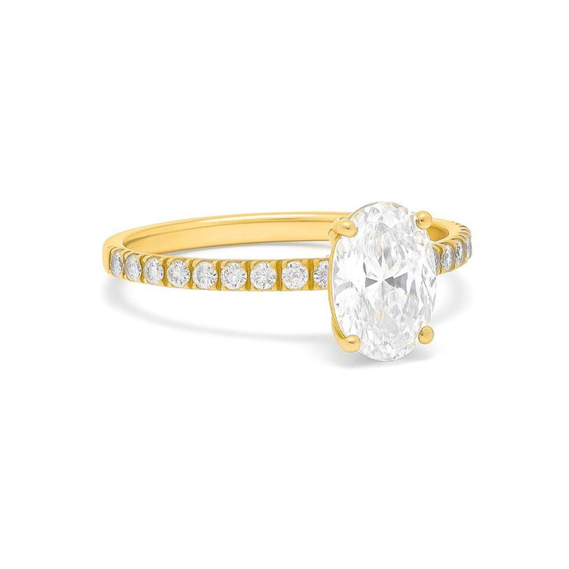Oval Shape  Ring in Gold with Diamonds