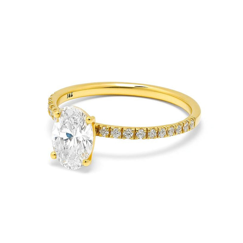 Oval Shape  Ring in Gold with Diamonds