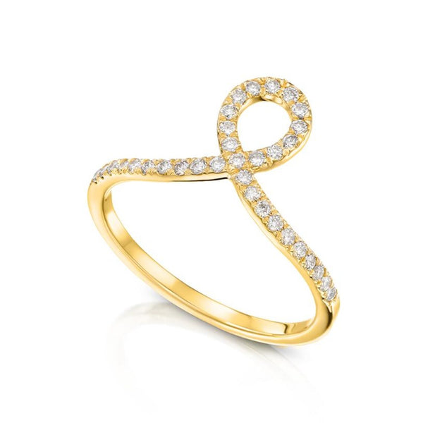 Infinity Ring in Gold with Diamonds