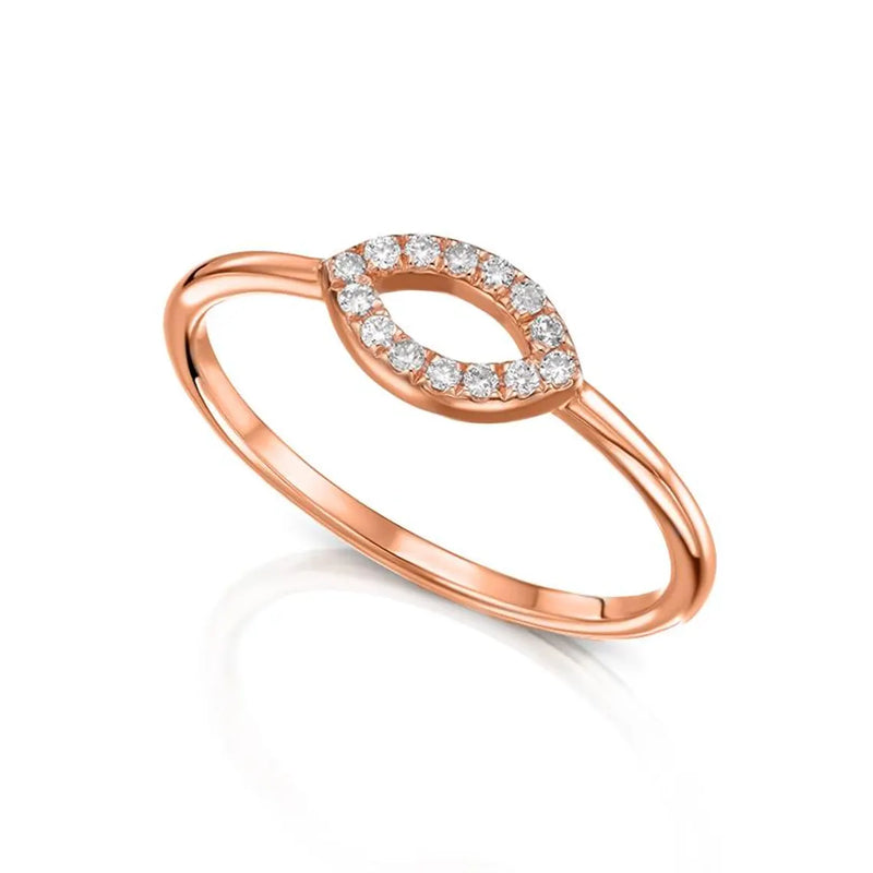 Marquise Shape Ring in Gold with Diamonds