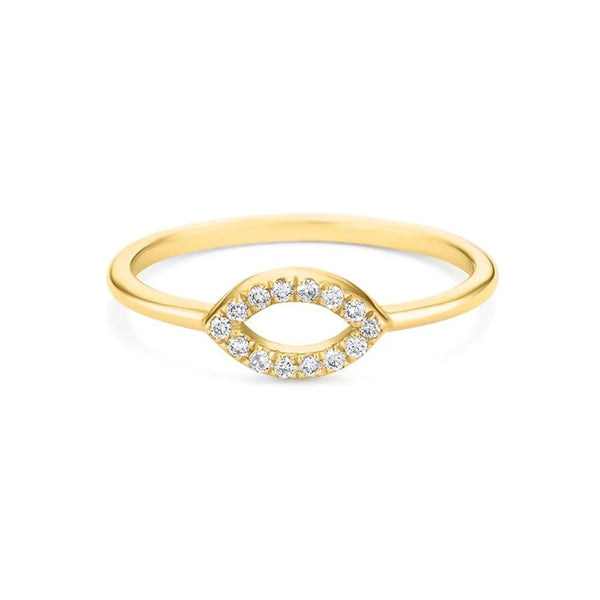 Marquise Shape Ring in Gold with Diamonds