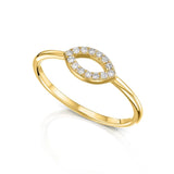 Marquise Shape Ring in Gold with Diamonds