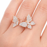 Butterfly Shape Ring in Gold with 0.80 CT Diamonds