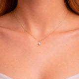 Drop Necklace in 14K Gold with Bezel Set Diamond