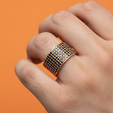 Half Eternity Black Diamond Ring in 14K Gold