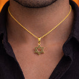 Star of David Necklace in 14K Gold – 1/4 CTW Black Diamond