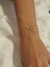 Three Stones Style Bracelet in Gold with Diamond