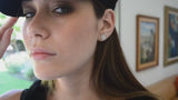 Black Round Shape Earrings in Gold with Diamonds