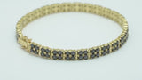 Two Rows Tenis Bracelet in Gold with Diamond