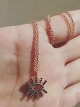 Evil Eye Shape Necklace in Gold with Diamonds