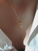 Teddy Bear Pendant in Gold with Diamonds