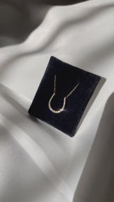 Horseshoe Shape Necklace in Gold with Diamonds