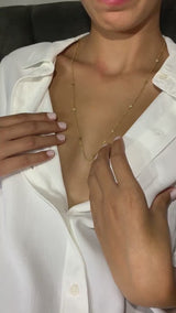 Round Necklace in Gold with Diamonds