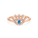 Evil Eye Ring in Gold with Diamonds