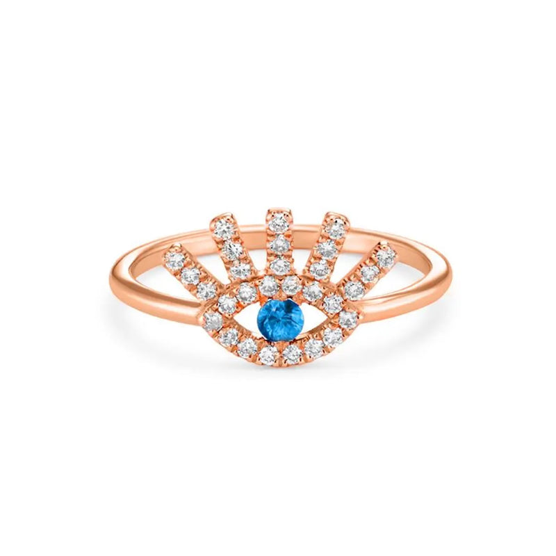 Evil Eye Ring in Gold with Diamonds