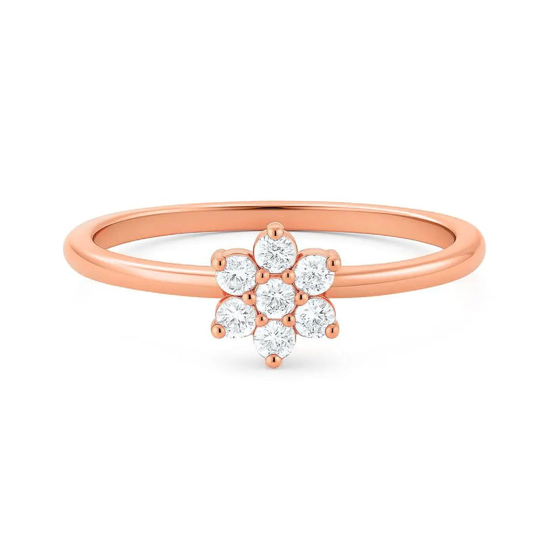 Floral Ring in Gold with Diamonds