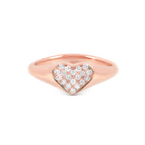 Heart Signet Pinky Ring in 14K Gold with Diamonds